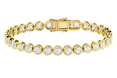 Bezel Set Miracle Diamond Tennis Bracelet 14k Solid Gold 3.00ctw