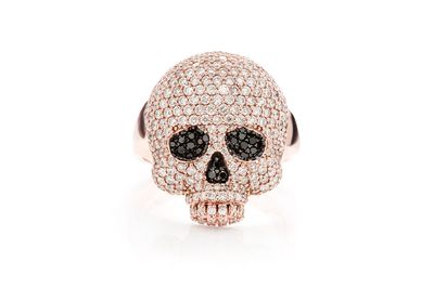 1.22ctw Jawless Skull Ring - 14k Rose Gold