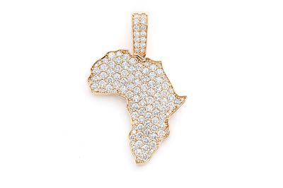 Africa Pendant 14k   4.60ctw