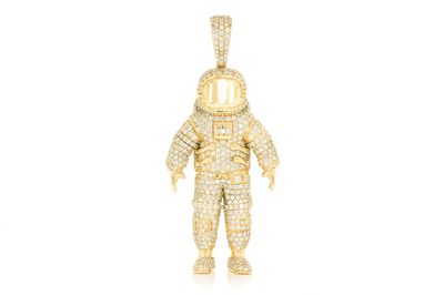 Astronaut Pendant 14k  4.25ctw