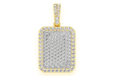 Pillow Double Layer Diamond Pendant 14k Solid Gold 0.60ctw