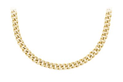 5MM Cuban Link Diamond Necklace 14k Solid Gold 2.75ctw