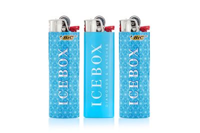 Icebox Set Of 3 Blue Lighters