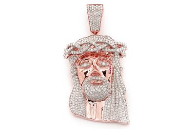 Jesus Piece Pendant 14k   9.02ctw