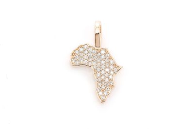 0.24ctw Diamond Africa Pendant - 14k Yellow Gold