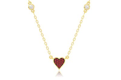 Heart Playing Card Symbol Pendant Attached Diamond Necklace 14k Solid Gold 0.30ctw