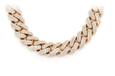 16MM Miami Cuban Diamond Necklace 14k Solid Gold 39.25ctw