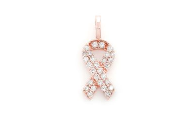 0.22ctw Small Ribbon Symbol Pendant - 14k Rose Gold