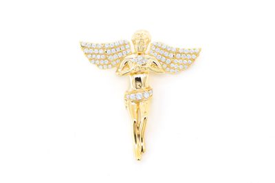 Large Angel Pendant 14k   