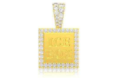 Icebox Square Logo Pendant 14k White Gold 0.50ctw