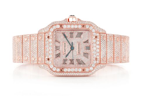 Cartier Santos De Cartier 40MM 18k Rose Gold 24.00ctw Icebox