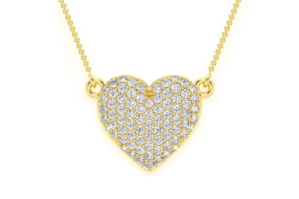 Bubbly Heart Diamond Necklace Connected 14k Solid Gold 0.25ctw