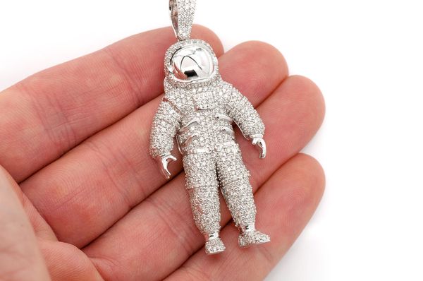 astronaut diamond pendant