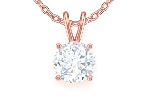 1.00ct Round Solitaire Diamond Pendant 14k Solid Gold 