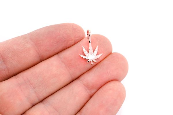 Cannabis Leaf Pendant 14k Solid Gold