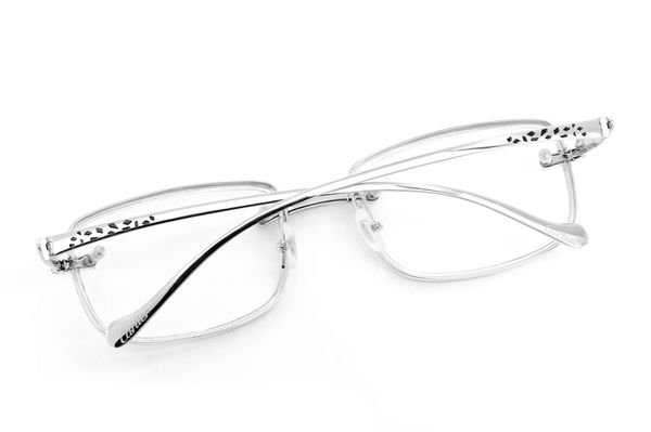 Cartier Steel Tone Panther Glasses Diamond Rims - 3.00ctw - White Gold