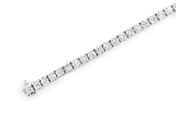 22ptr Prong Set Diamond Tennis Bracelet 14k Solid Gold 8.30ctw