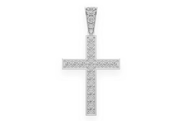 Miracle Set Cross Diamond Pendant 14k Solid Gold 0.35ctw