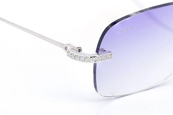 Cartier Glasses Iced Out Diamond Rimless - 2.50ctw - White Gold