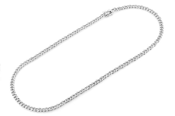 5MM Miami Cuban Half Link Diamond Necklace 14k Solid Gold 1.50ctw