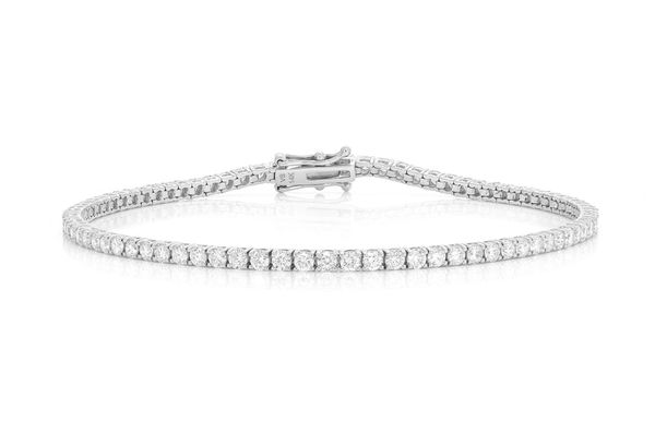 6pt Prong Set Diamond Tennis Bracelet 14k Solid Gold 4.60ctw