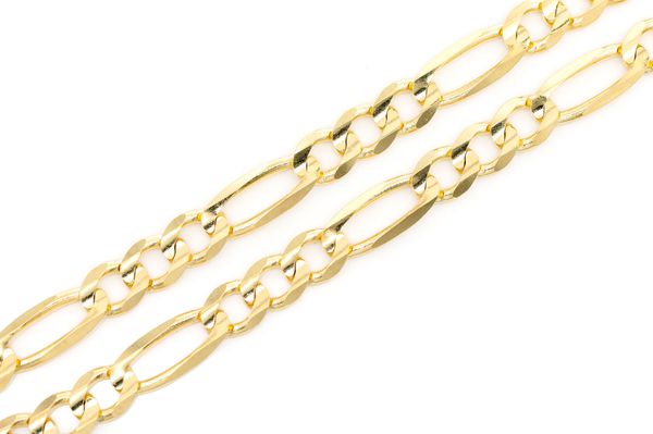 6.5MM Figaro Link 14k Solid Gold Chain