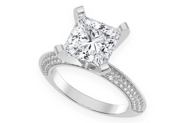 Kifey - 3.00ct Princess Solitaire - Knife Edge - Diamond Engagement Ring - All Natural Vs Diamonds