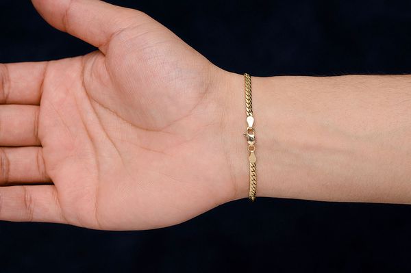 3MM Miami Cuban - 14k Solid Gold Bracelet