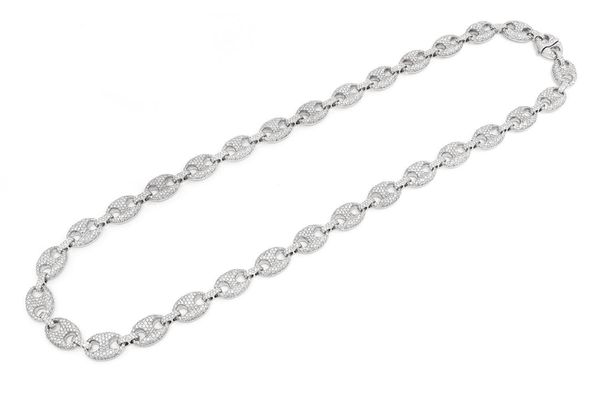 10MM Mariner Link Diamond Chain 14k Solid Gold 18.50ctw