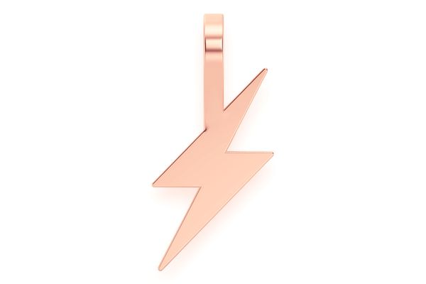 Lightning Bolt Emoji Pendant 14k Solid Gold