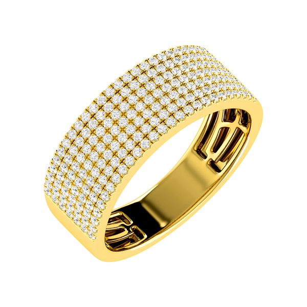 Multi Row Diamond Ring Band 14k Solid Gold 0.50ctw