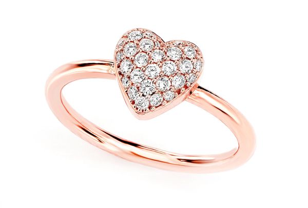 Diamond Bubbly Heart Ring 14k Solid Gold 0.20ctw