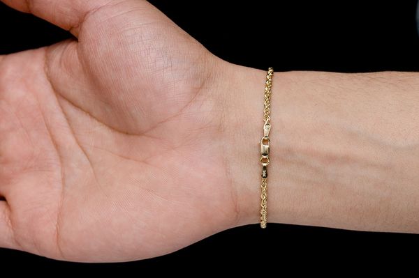 2.5MM Rope - 14k Solid Gold Bracelet