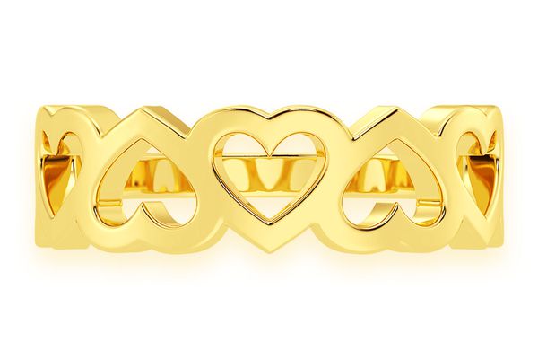 Hearts Ring 14k Solid Gold