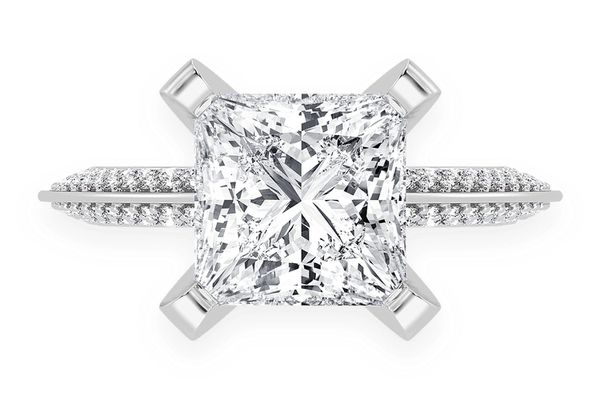 Kifey - 3.00ct Princess Solitaire - Knife Edge - Diamond Engagement Ring - All Natural Vs Diamonds