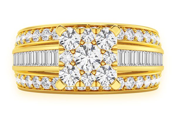 2.00ctw - Cathedral Channel Baguette - Diamond Engagement Ring - All Natural