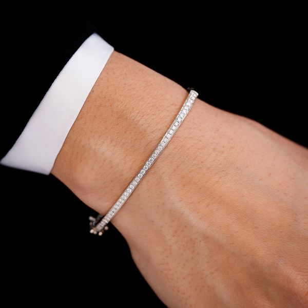 Bubbly Two-sided Diamond Bangle Bracelet 4.00ctw 14k Solid Gold