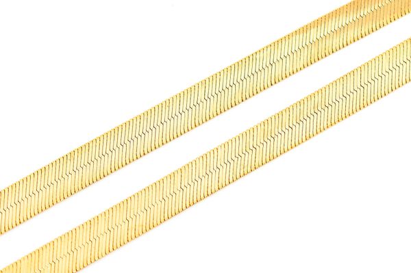 6.5MM Herringbone 14k Solid Gold Chain 20in