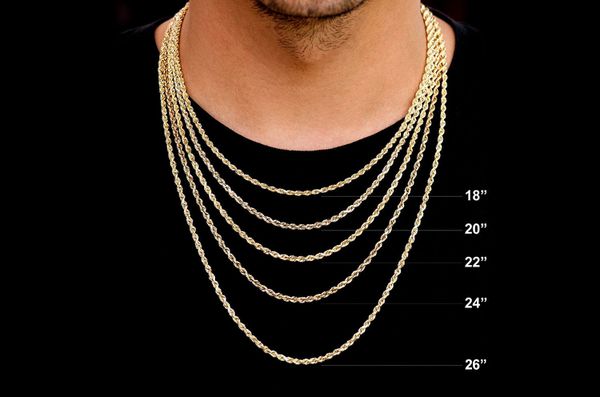 2.5MM Rope 14k Solid Gold Chain