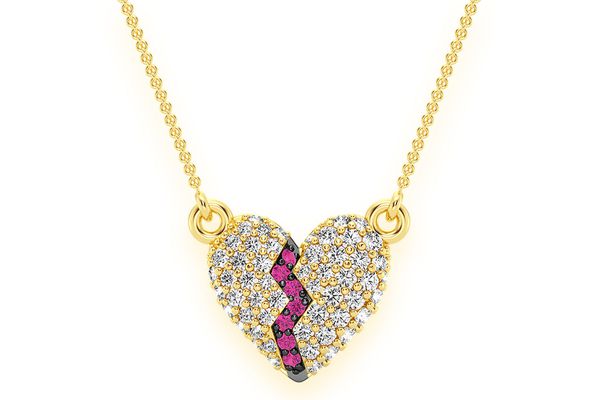 Heartbreaker Diamond Necklace Connected 14k Solid Gold 0.35ctw