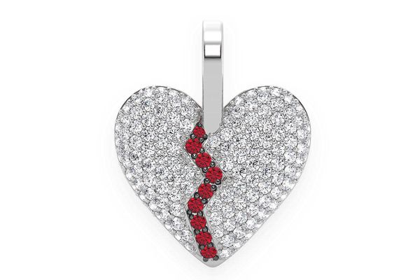 Heartbreaker Broken Heart Diamond Pendant 14k Solid Gold .50ctw