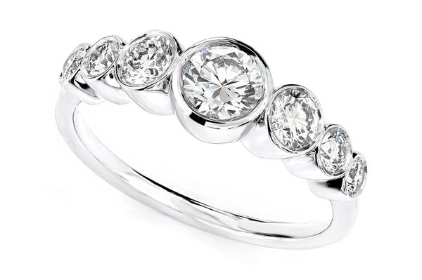 7 Bezel Set Diamond Engagement Ring - All Natural - 1.20ctw