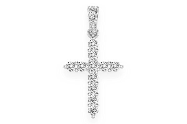 Basket Cross Diamond Pendant 14k Solid Gold 0.50ctw