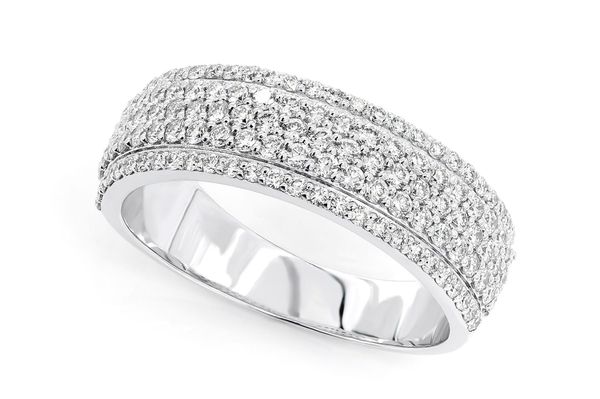 Multi Row Diamond Pave Band 14k Solid Gold 1.00ctw