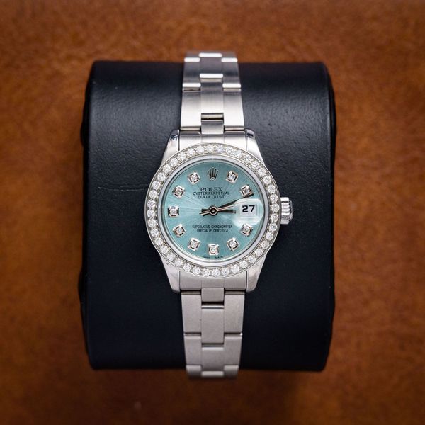 Rolex Datejust 26 - Ss 3/4ctw Oyster Custom Dia Bezel (2002) - Nc