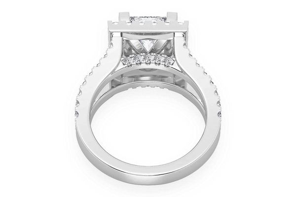 Sphinx - 2.00ct Princess Cut Solitaire - Split Shank Halo - Diamond Engagement Ring - All Natural