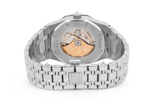 Audemars Piguet Royal Oak 37MM Stainless Steel - 24.00ctw Fully Iced Out