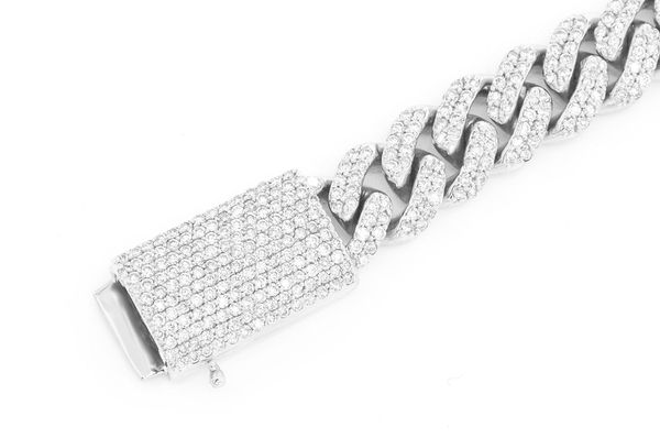 14MM Miami Cuban Diamond Bracelet 14k Solid Gold 9.50ctw