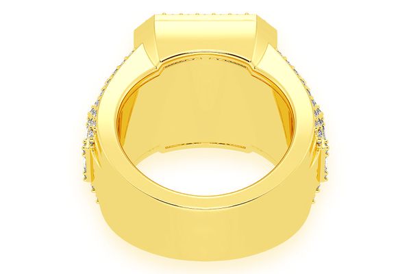 Baguette Double Halo Diamond Ring 14k Solid Gold 3.50ctw