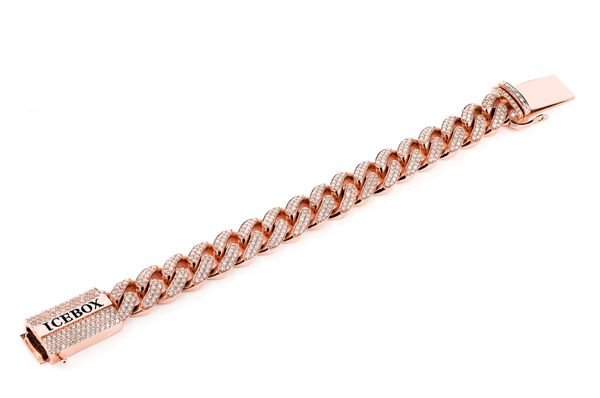 14MM Miami Cuban Link Diamond Bracelet 14k Solid Gold 8.00ctw